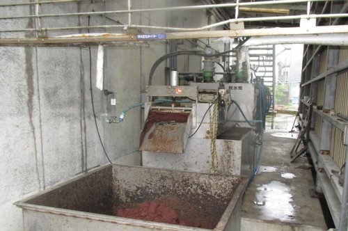 Ảnh hiện trường: Xử lý bùn hoạt tính dư từ bể tự hoại tại nhà máy chế biến hải sản bằng Slit Saver SS-411D
